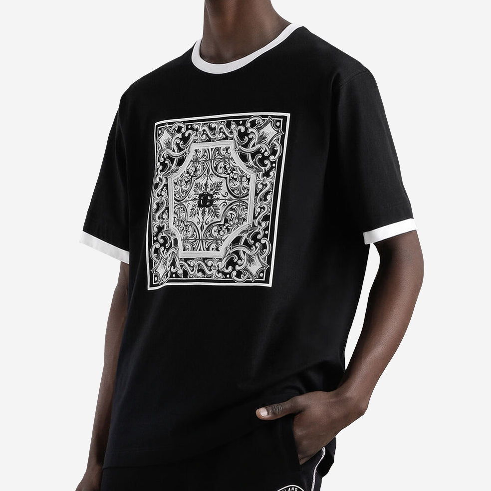 Dolce & Gabbana Print And Embroidery Cotton T-Shirt