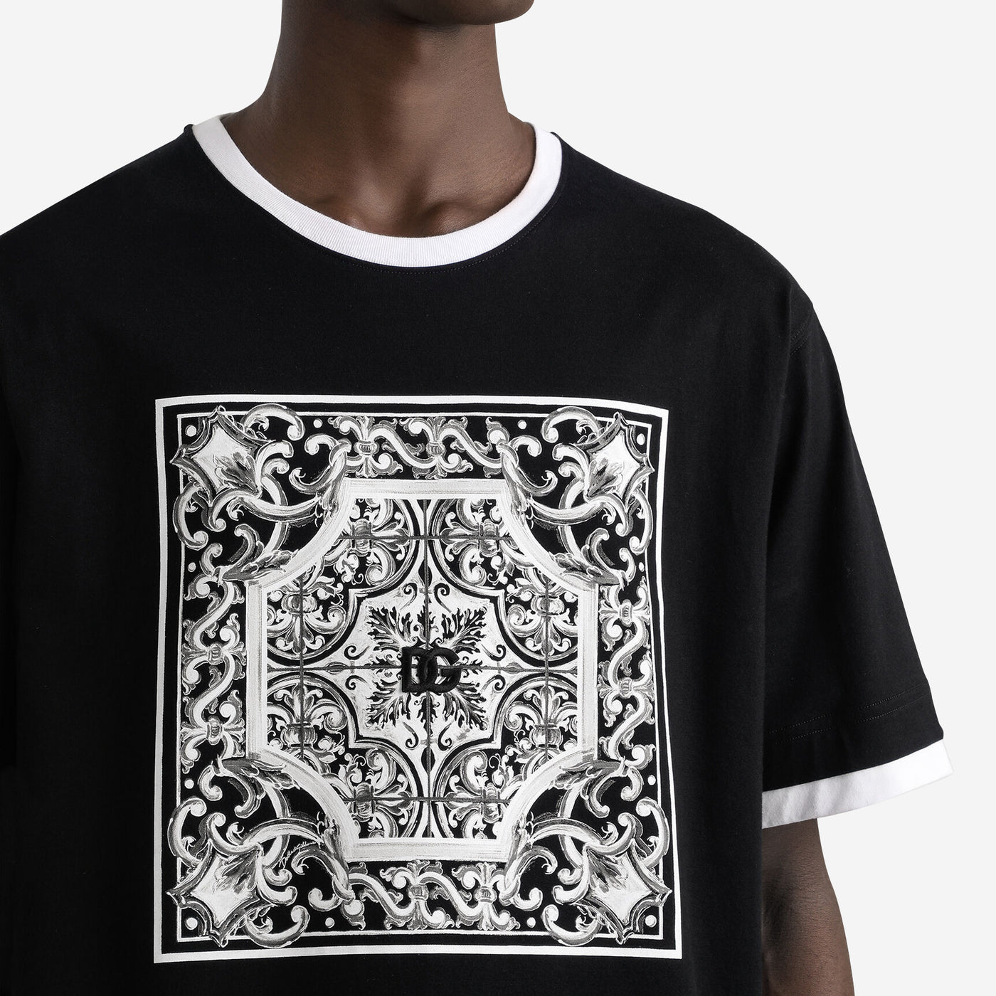 Dolce & Gabbana Print And Embroidery Cotton T-Shirt