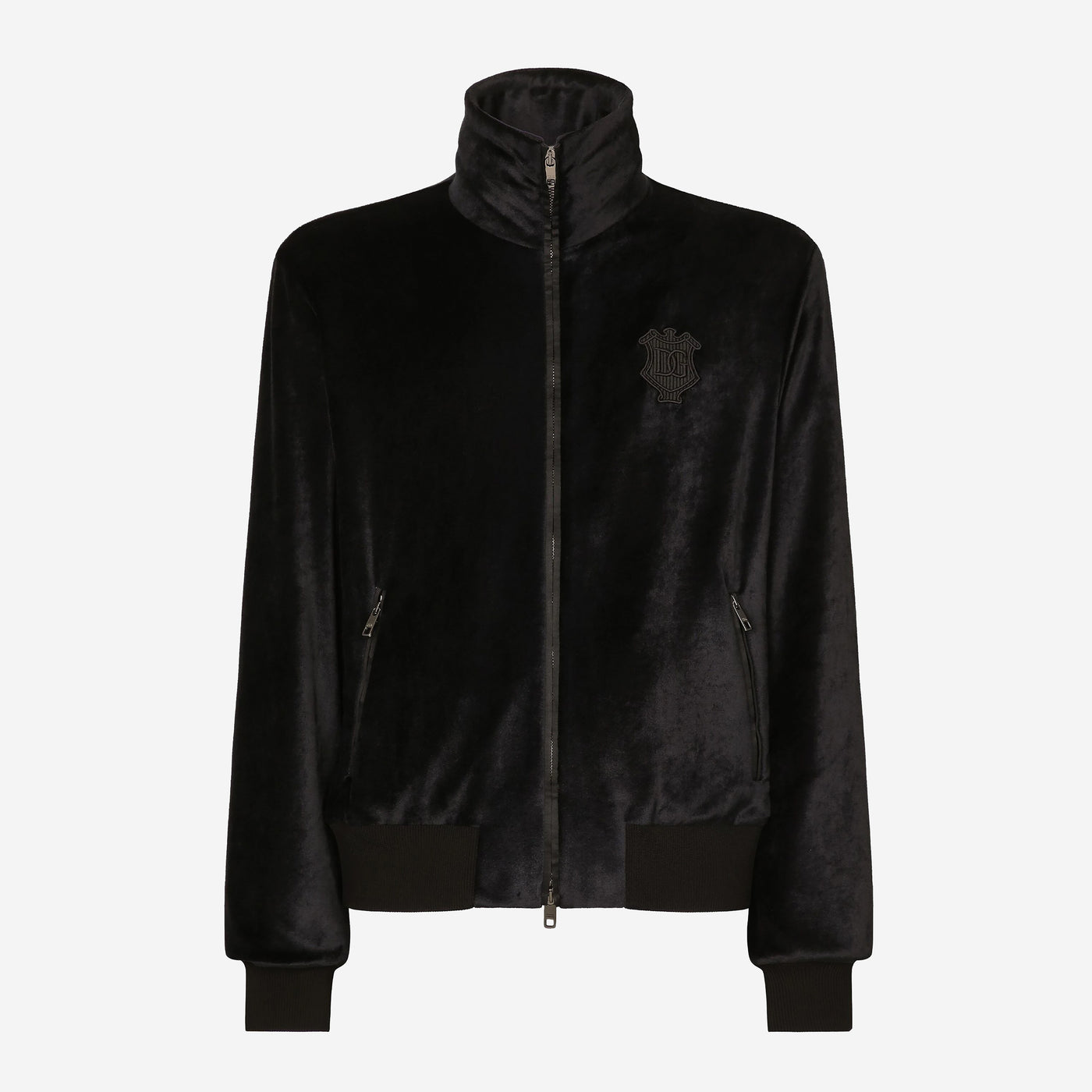 Dolce Gabbana Viscose Embroidered Logo Track Jacket ZAP