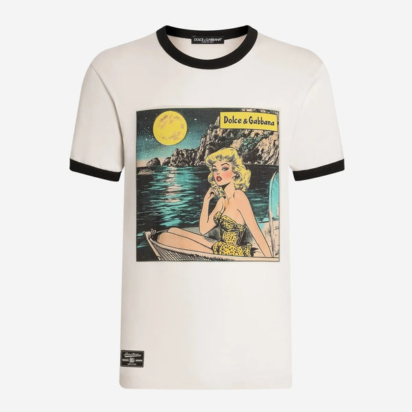 6万取引突破★UPS速達便!【DOLCE & GABBANA】Poppy Tシャツ Dolce & Gabbana Graphic Print T-Shirt – ZAP