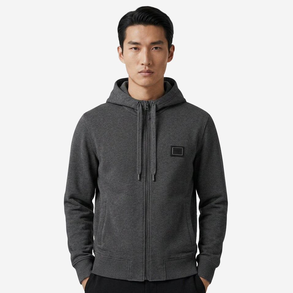 Dolce & Gabbana New Plate Cotton Hooded Zip Sweatshirt