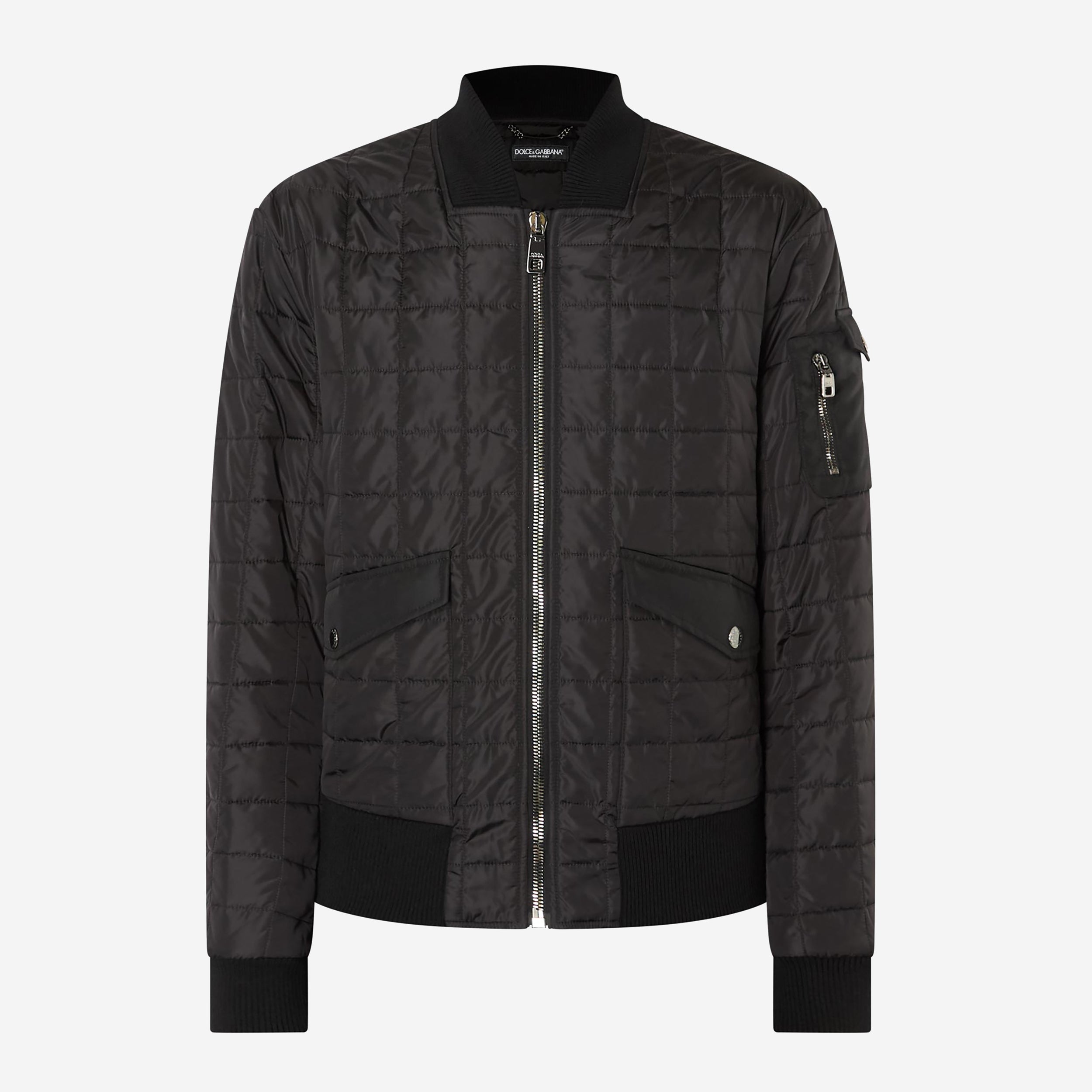 Dolce & Gabbana Plaque Quilted Bomber Jacket