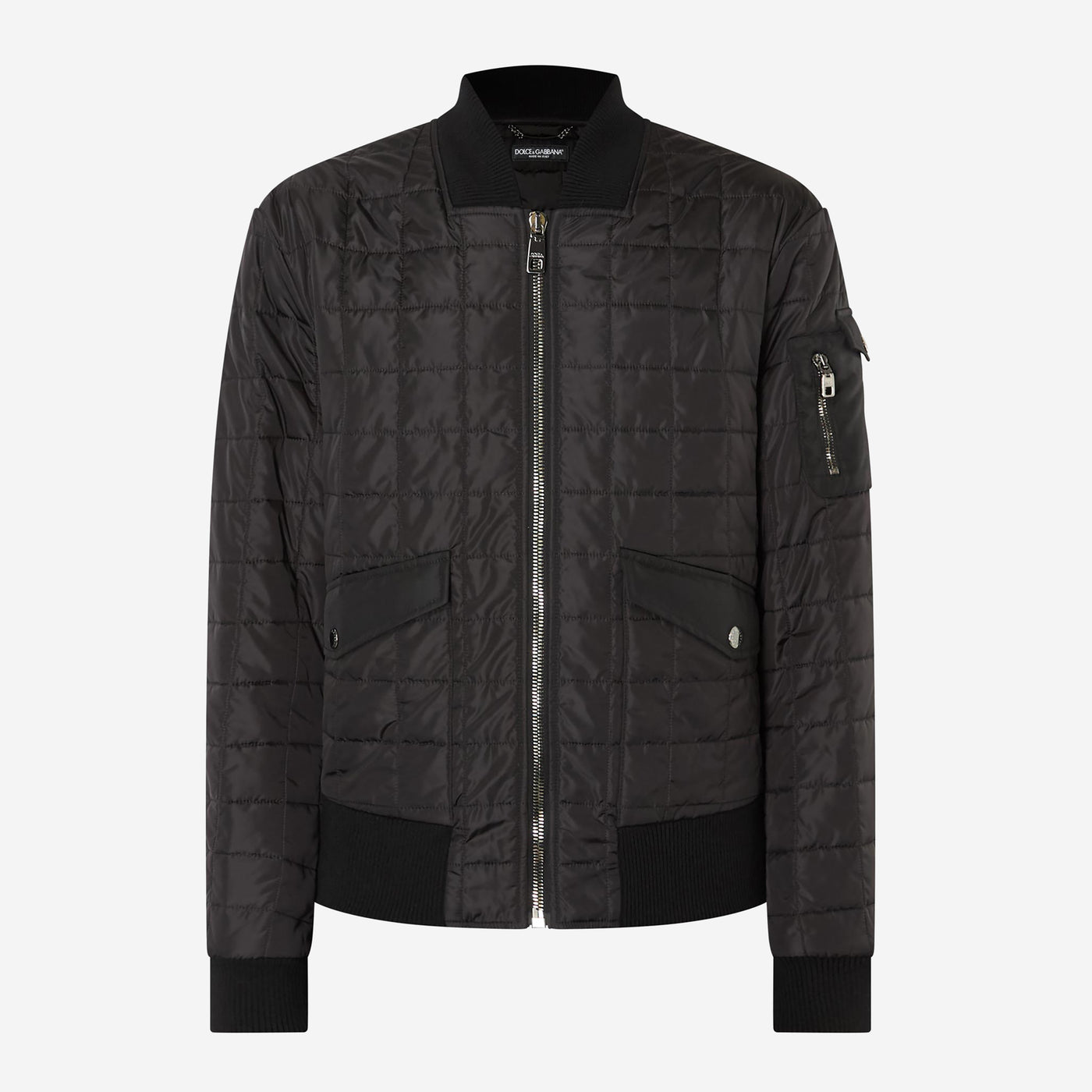 Dolce & Gabbana Plaque Quilted Bomber Jacket