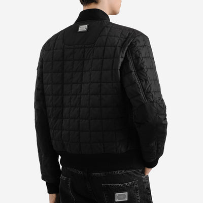 Dolce & Gabbana Plaque Quilted Bomber Jacket