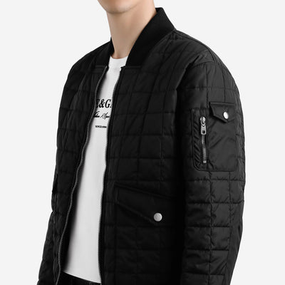 Dolce & Gabbana Plaque Quilted Bomber Jacket