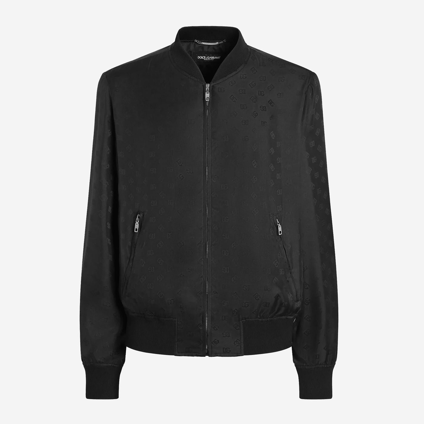 Dolce & Gabbana DG Logo Silk And Jacquard Bomber Jacket