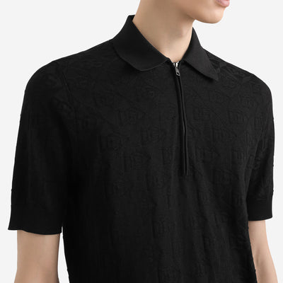 Dolce & Gabbana Silk Zip Polo Knitwear