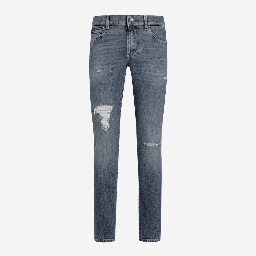Dolce & Gabbana Distressed Skinny-Fit Stretch Cotton Jeans – ZAP