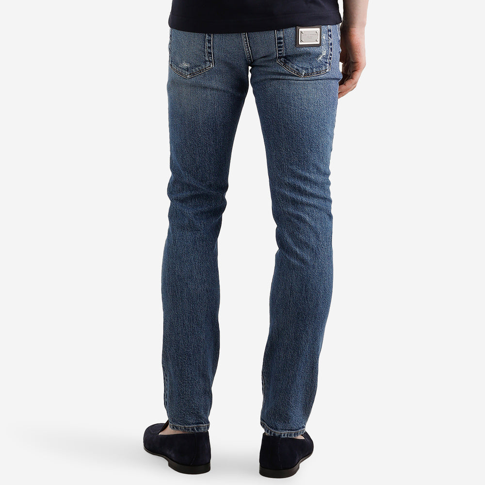 Dolce & Gabbana Distressed Skinny-Fit Stretch Cotton Jeans – ZAP