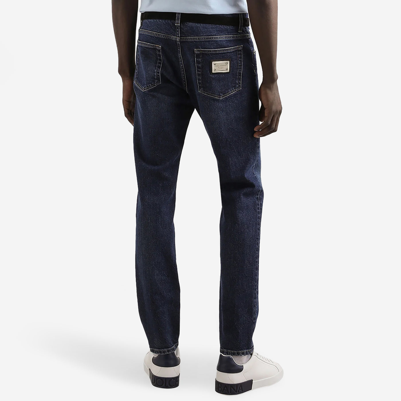 Dolce & Gabbana Slim-Fit Stretch Cotton Plaque Jeans