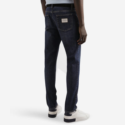 Dolce & Gabbana Slim-Fit Stretch Cotton Plaque Jeans