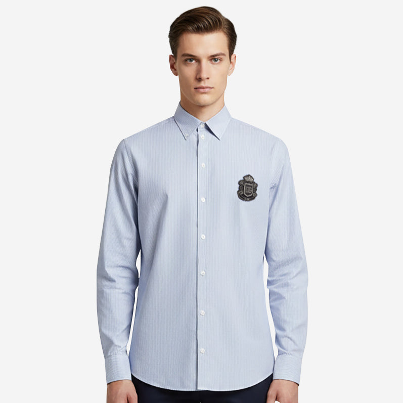 Dolce & Gabbana Heraldic Patch Striped Martini Shirt