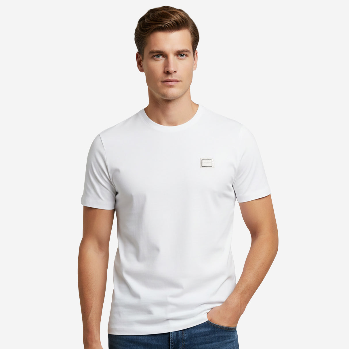 Dolce & Gabbana Logo Plate Cotton T-Shirt