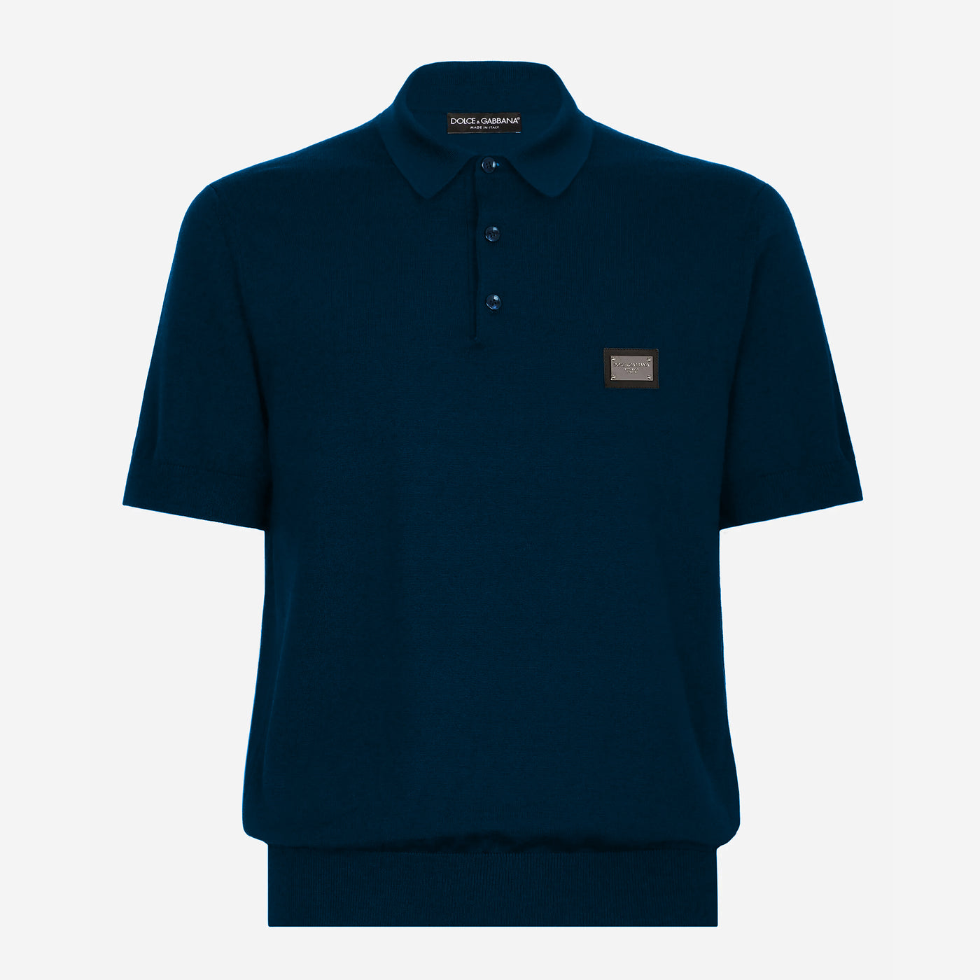 Dolce & Gabbana Branded Tag Wool Polo Shirt