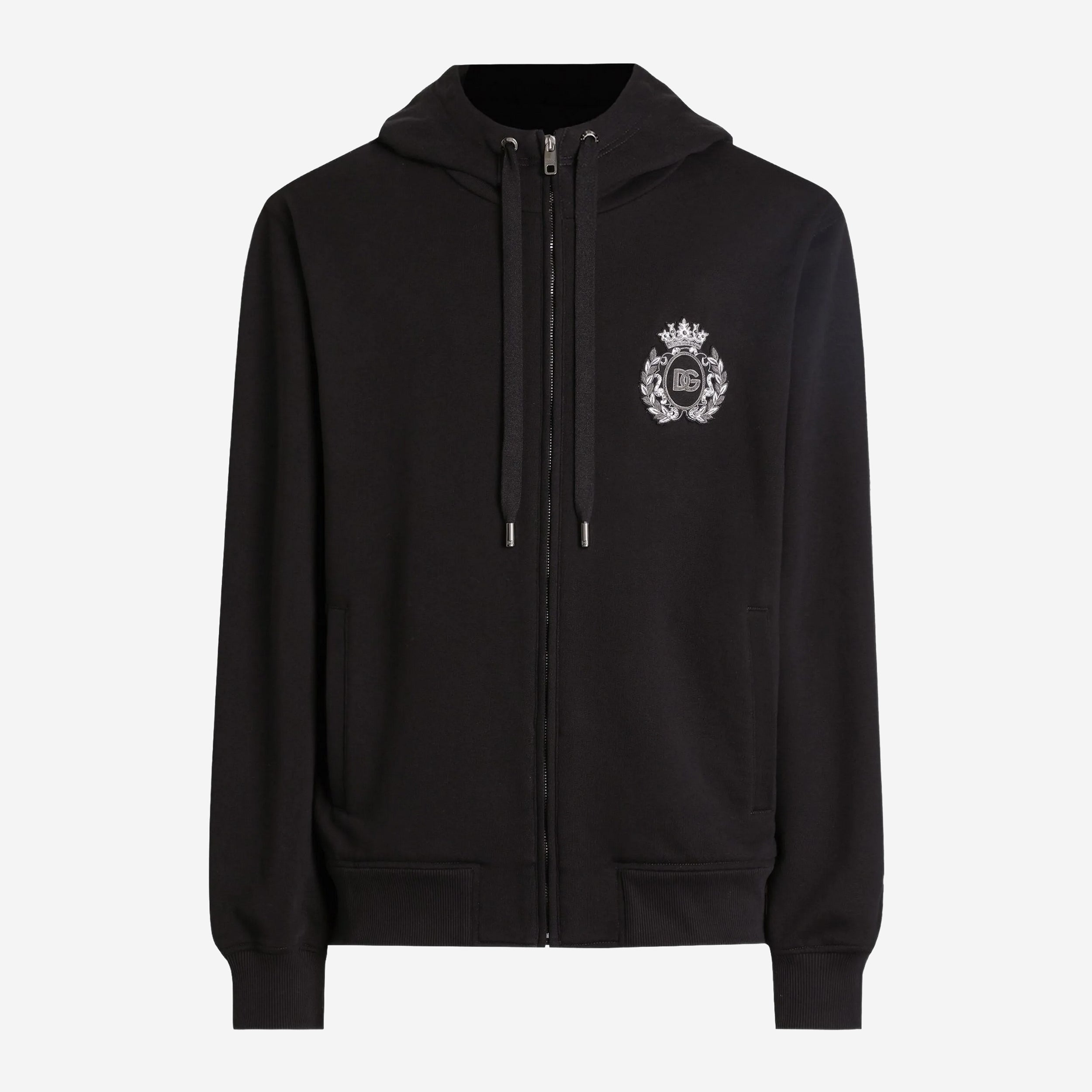 Dolce & Gabbana Logo Applqiue Zip Hoodie
