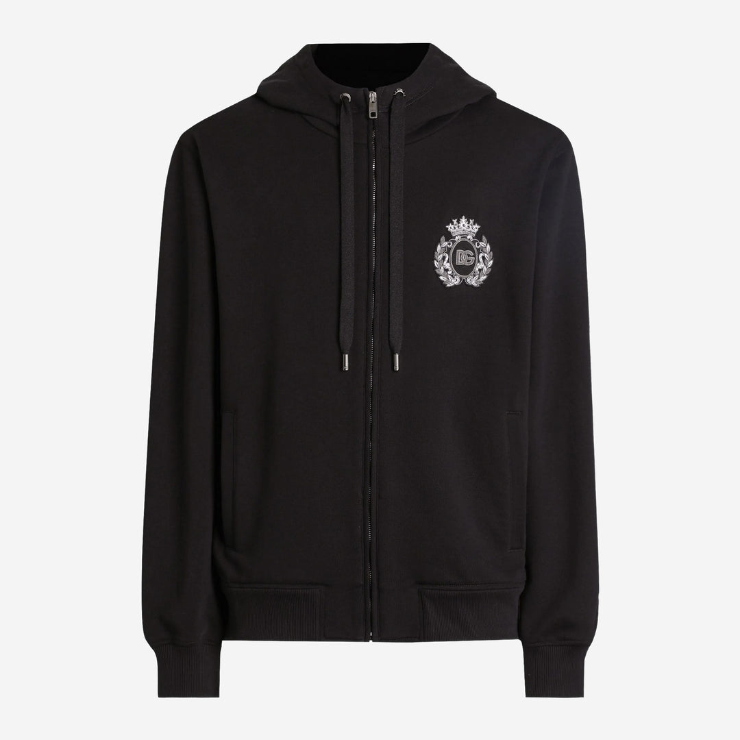 Dolce & Gabbana Logo Applqiue Zip Hoodie – ZAP