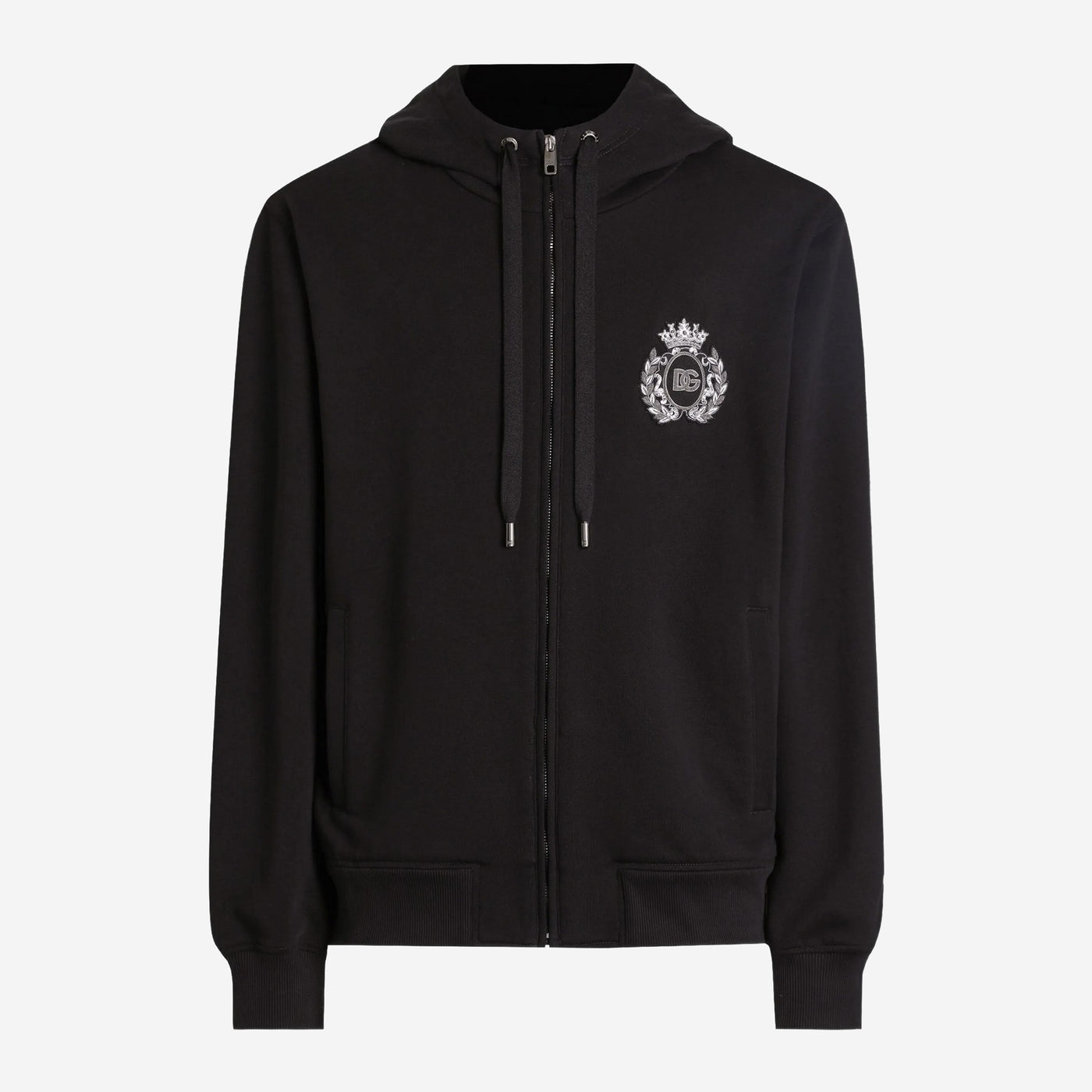 Dolce & Gabbana Logo Applqiue Zip Hoodie