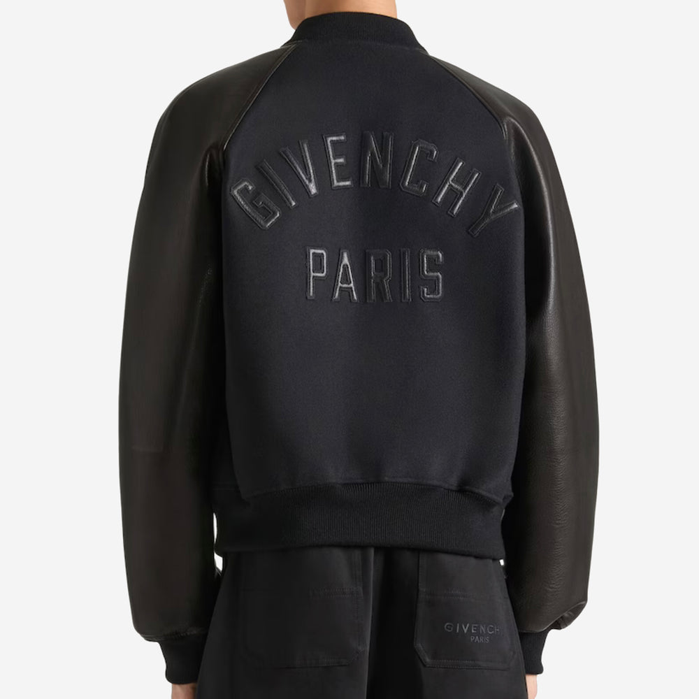 GIVENCHY Leather Embroided Star Baseball Jacket ラムレザー