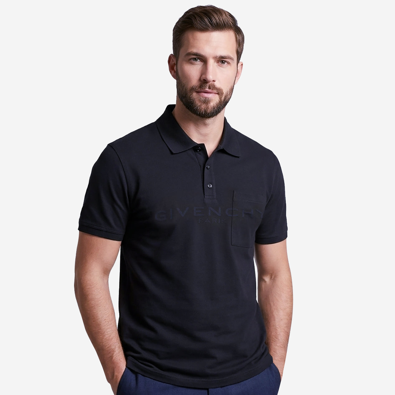Givenchy Paris Jacquard Polo Shirt