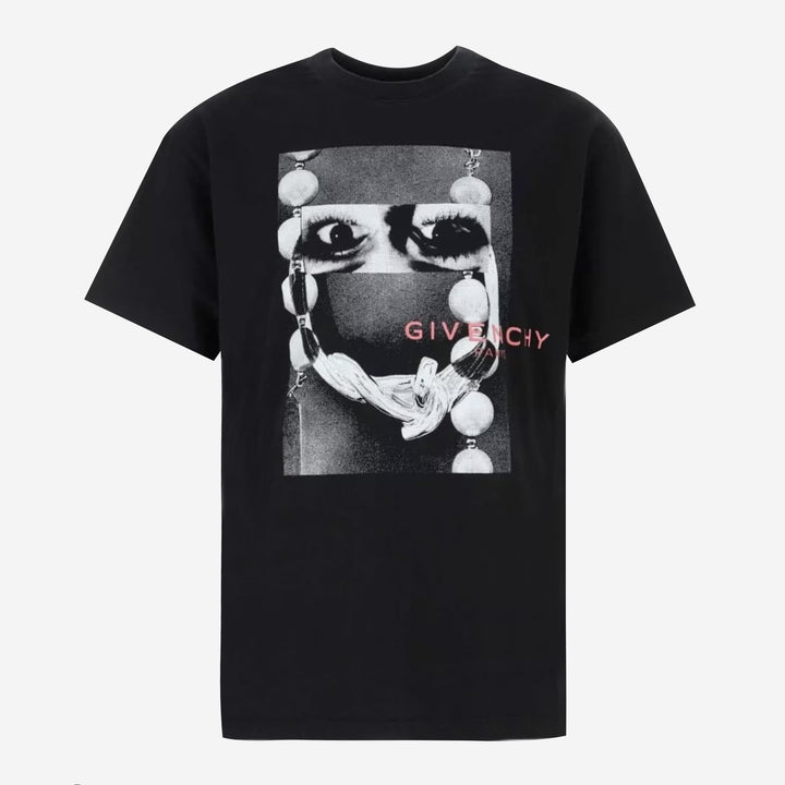 GIVENCHY ブラック Tシャツ T-shirt in cotton with GIVENCHY Stamp print - black in - black