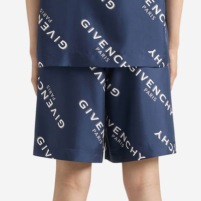 Givenchy Silk Twill Shadow Print Bermuda Shorts