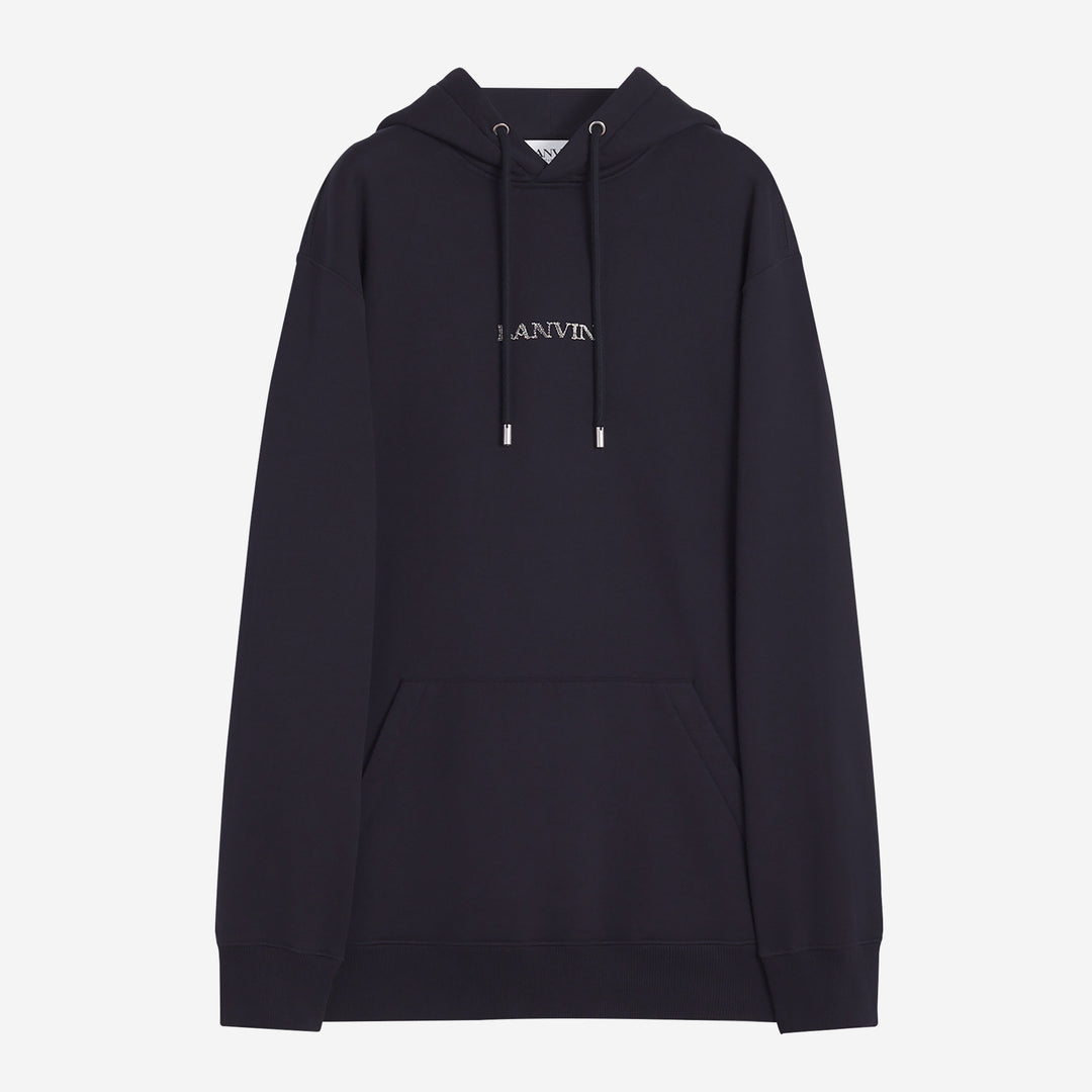 パーカー・フーディ LANVIN Logo hoodie Lanvin Oversized logo-appliqué Hoodie | Black | FARFETCH