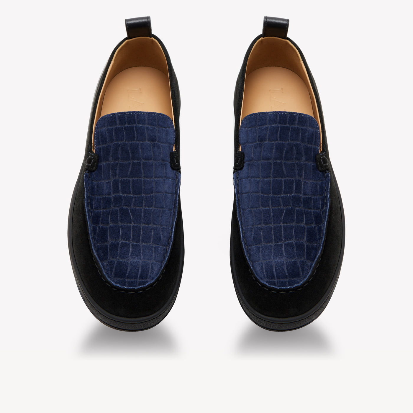 Lanvin Cruiser Croc Suede Moccasins