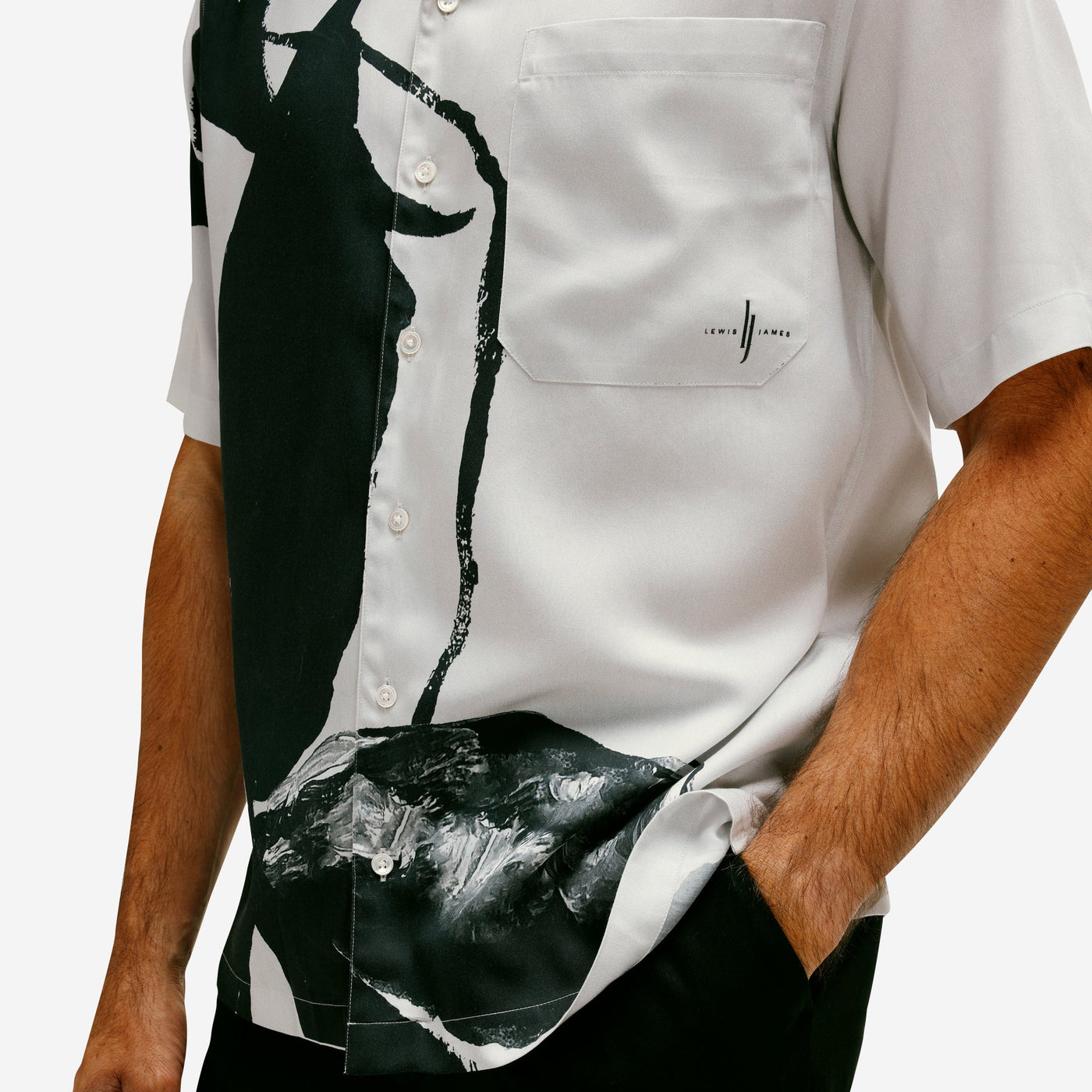 Lewis James Iris Floral Printed Tencel Shirt