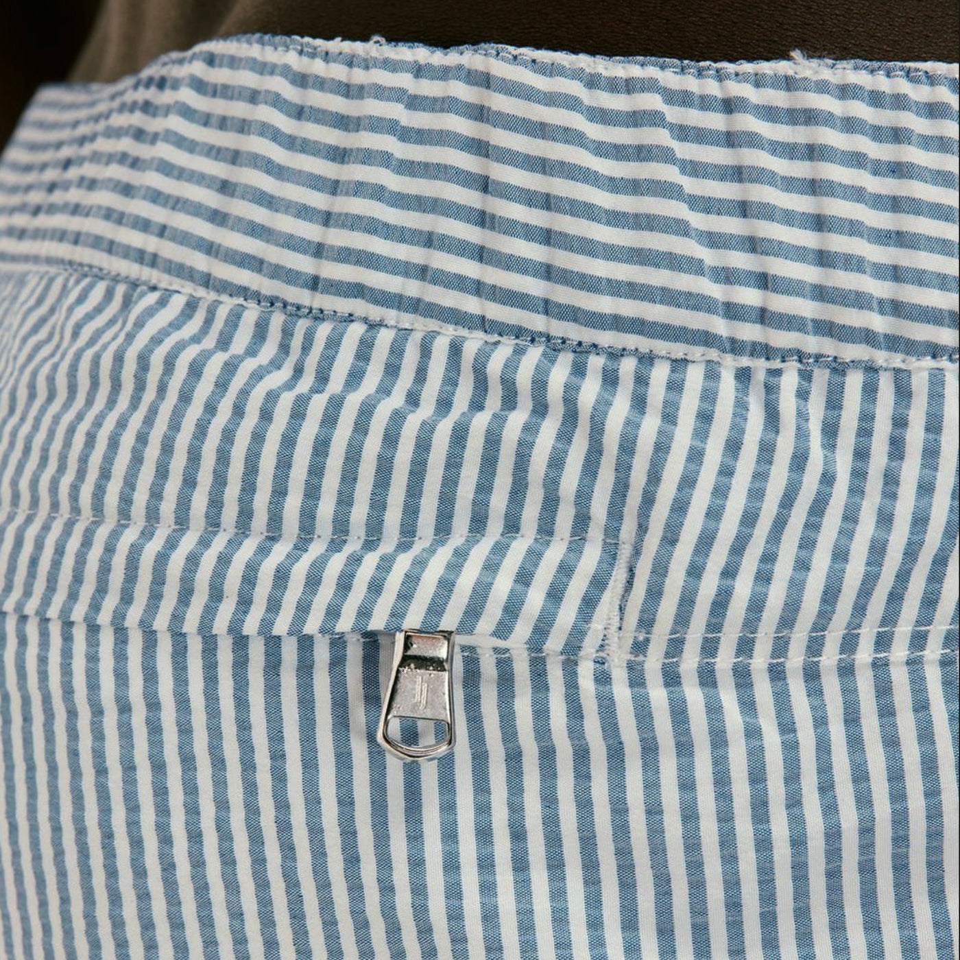 Lewis James Seersucker Striped Half Elasticated Swimshorts