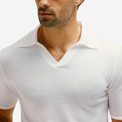 Lewis James Extra Fine Merino Wool WIth Embroidery Detail Polo