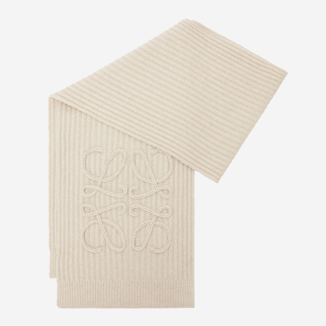 LOEWE アナクラム刺繍スカフ F655SS1X04 2200 LoeweBeigeLogoScarf1_7acaf9ea-