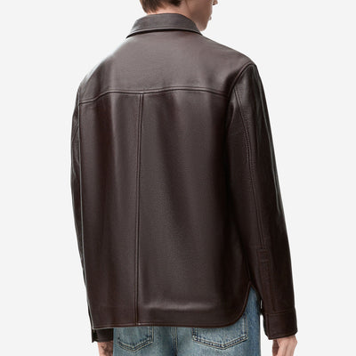 Loewe Oxblood Overshirt Deerskin Jacket