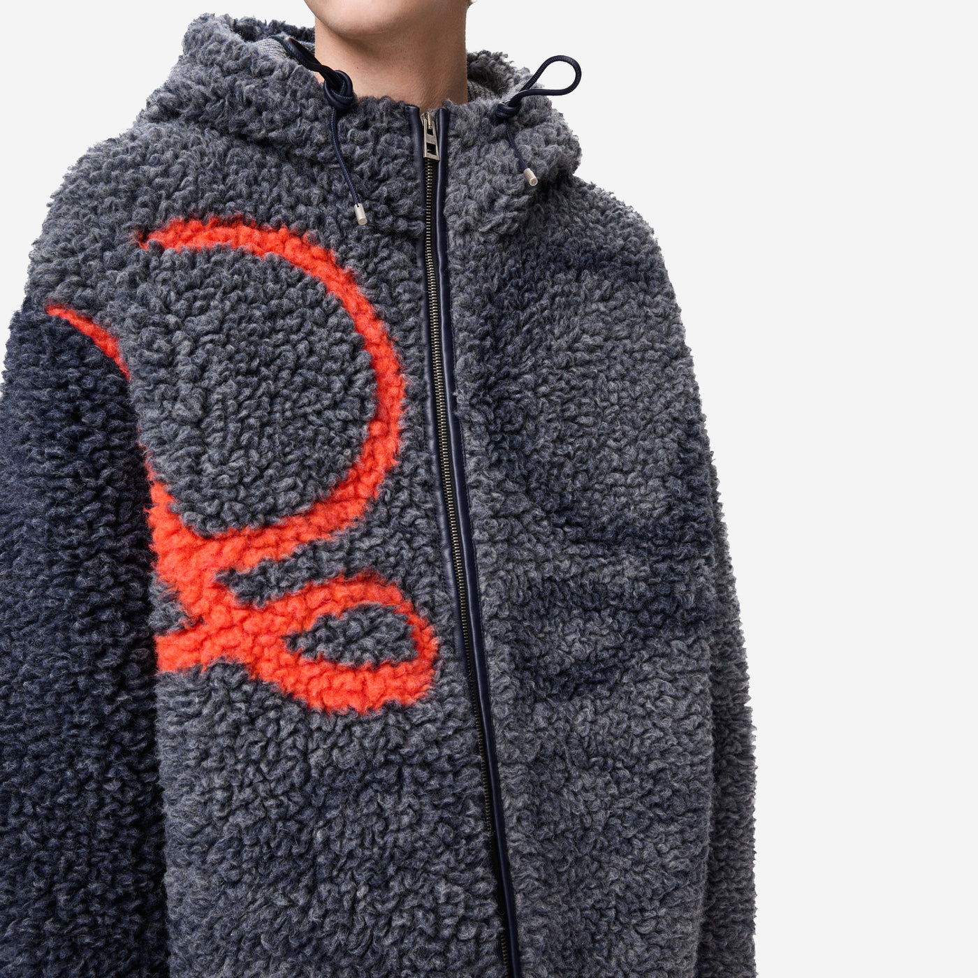 Loewe Anagram Wool Blend Hooded Jacket