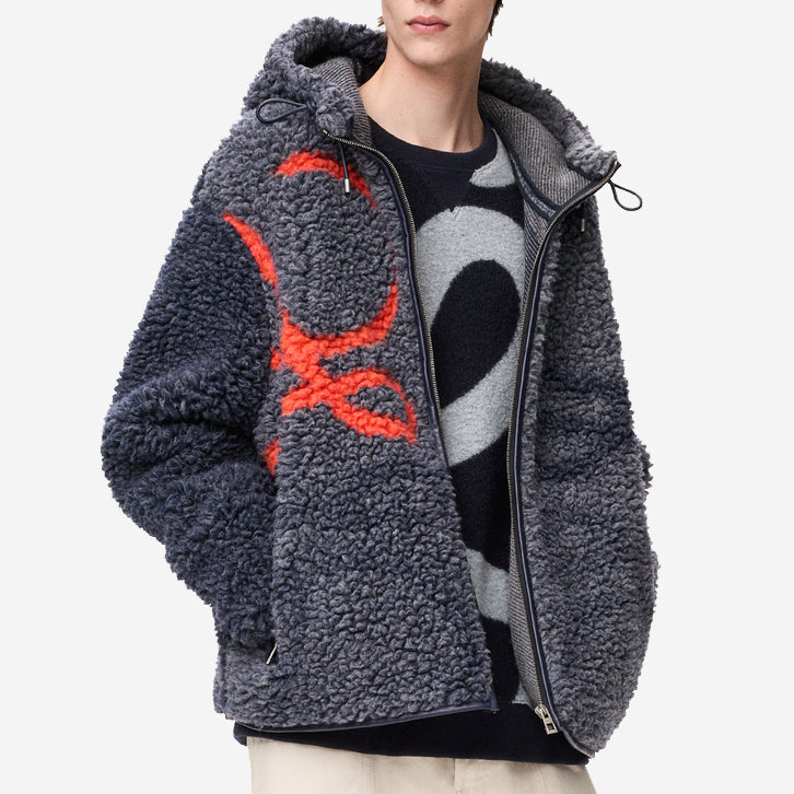 Loewe Anagram Wool Blend Hooded Jacket