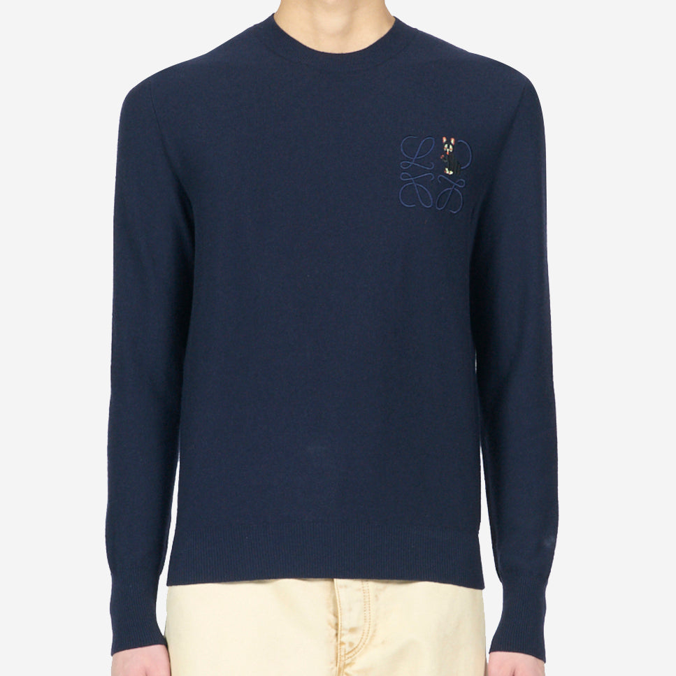Loewe Cat And Logo Embroidery Knitwear