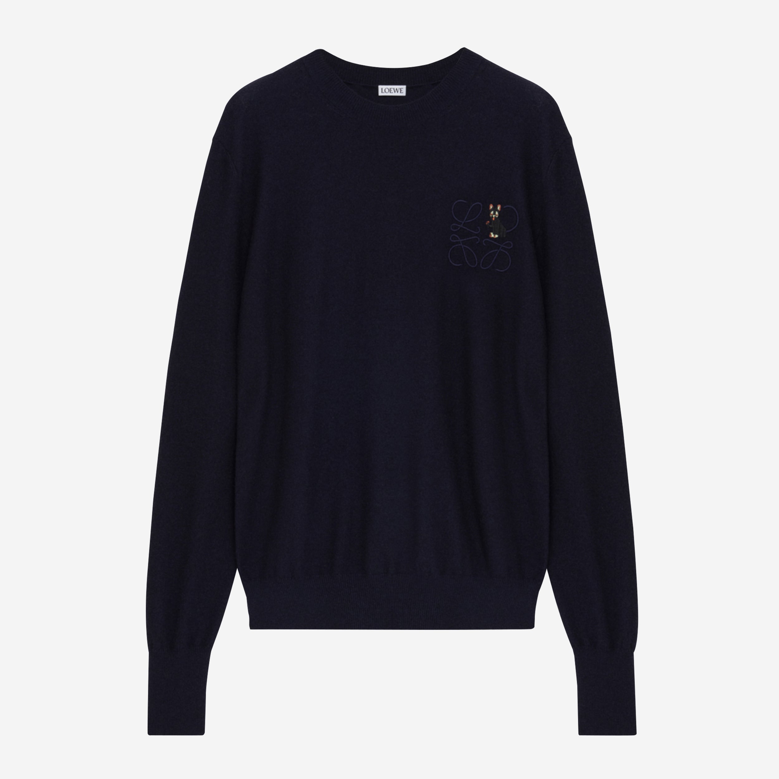 Loewe Cat And Anagram Embroidery Knitwear