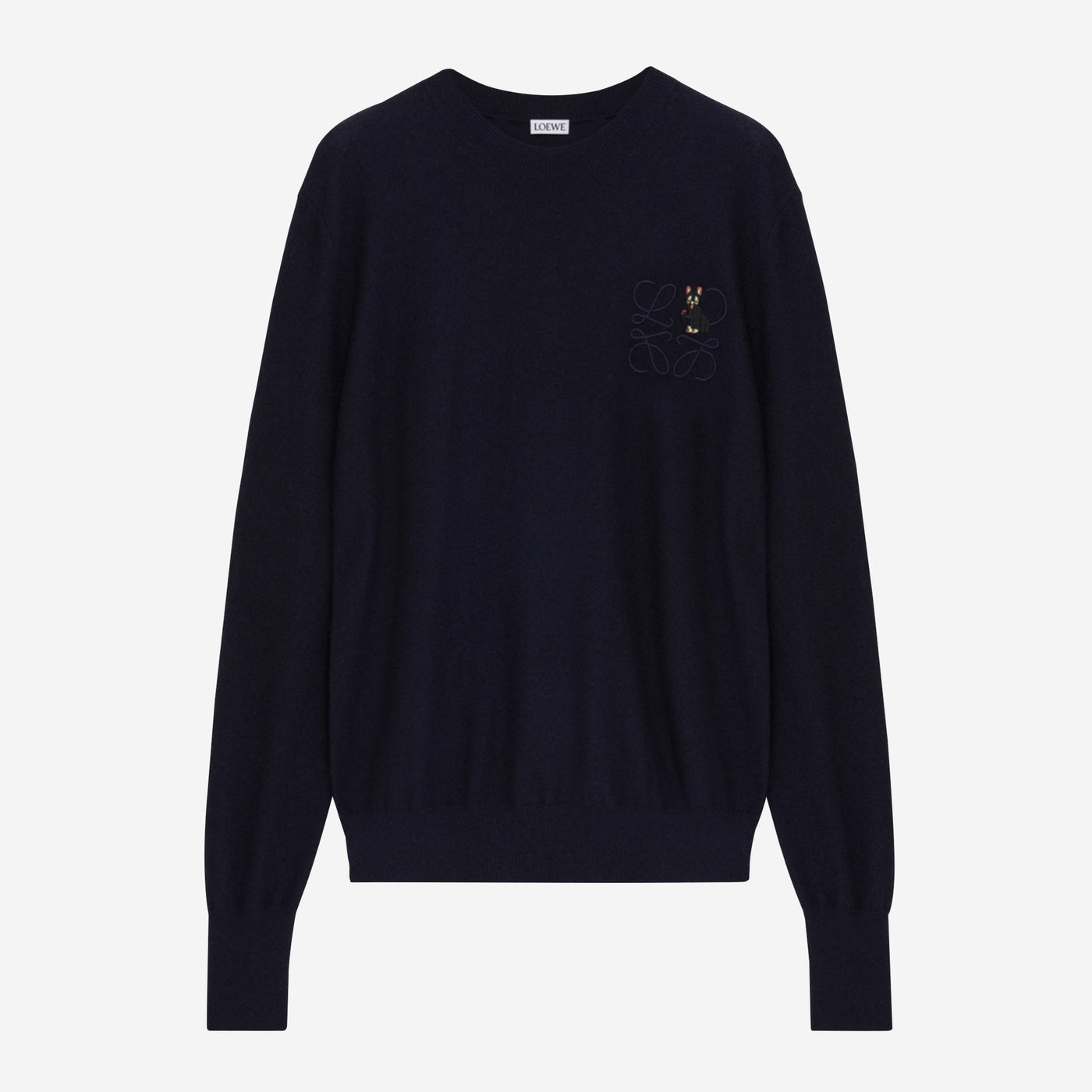 Loewe Cat And Anagram Embroidery Knitwear