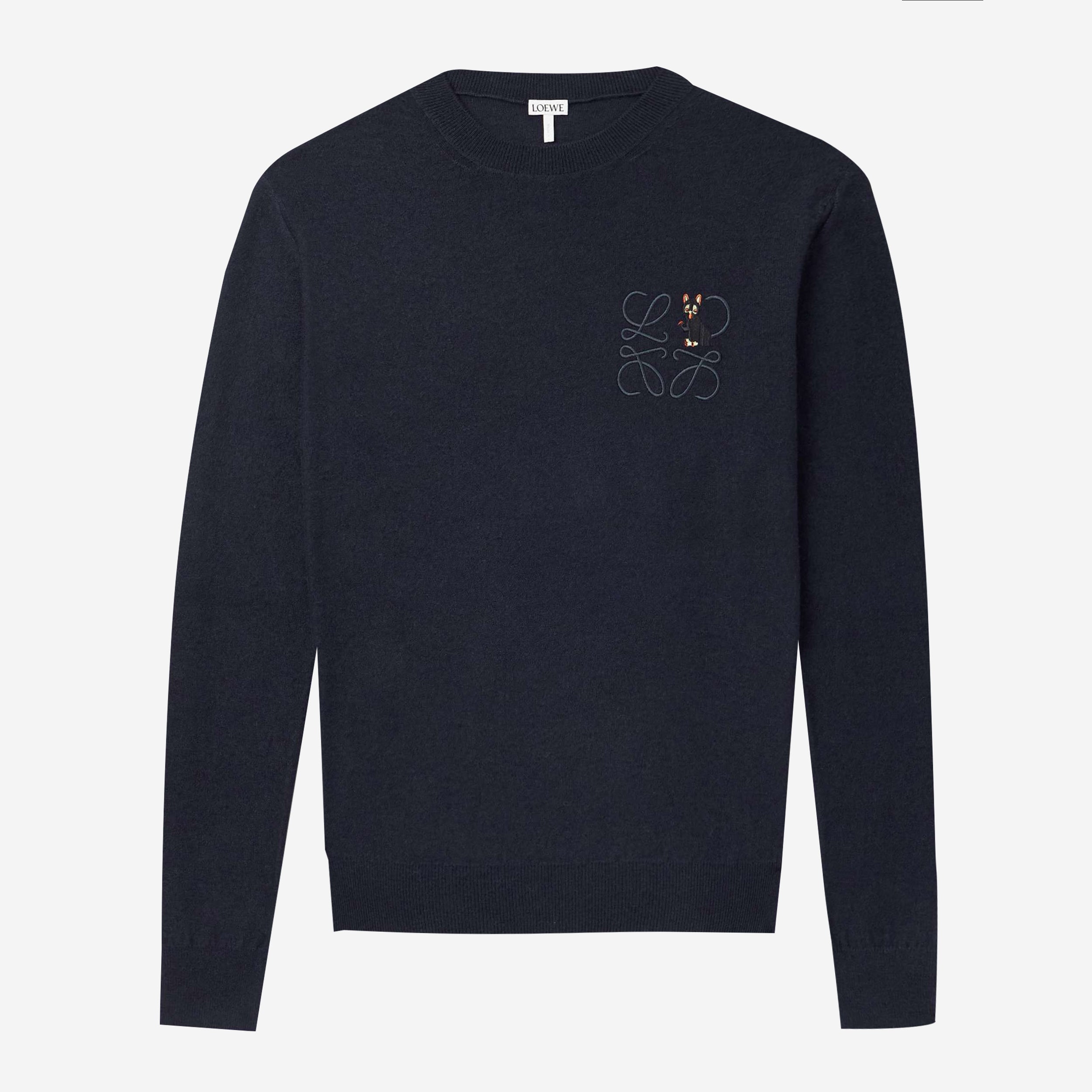 Loewe Cat And Logo Embroidery Knitwear