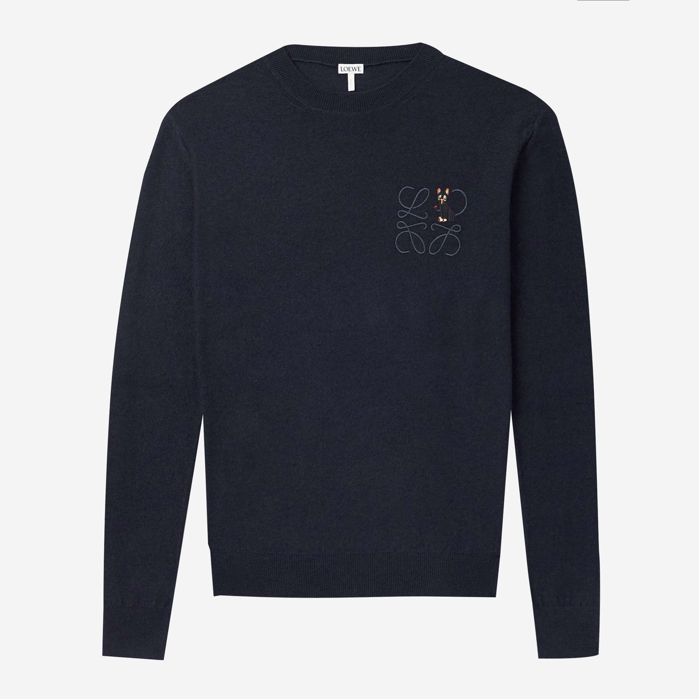 Loewe Cat And Logo Embroidery Knitwear