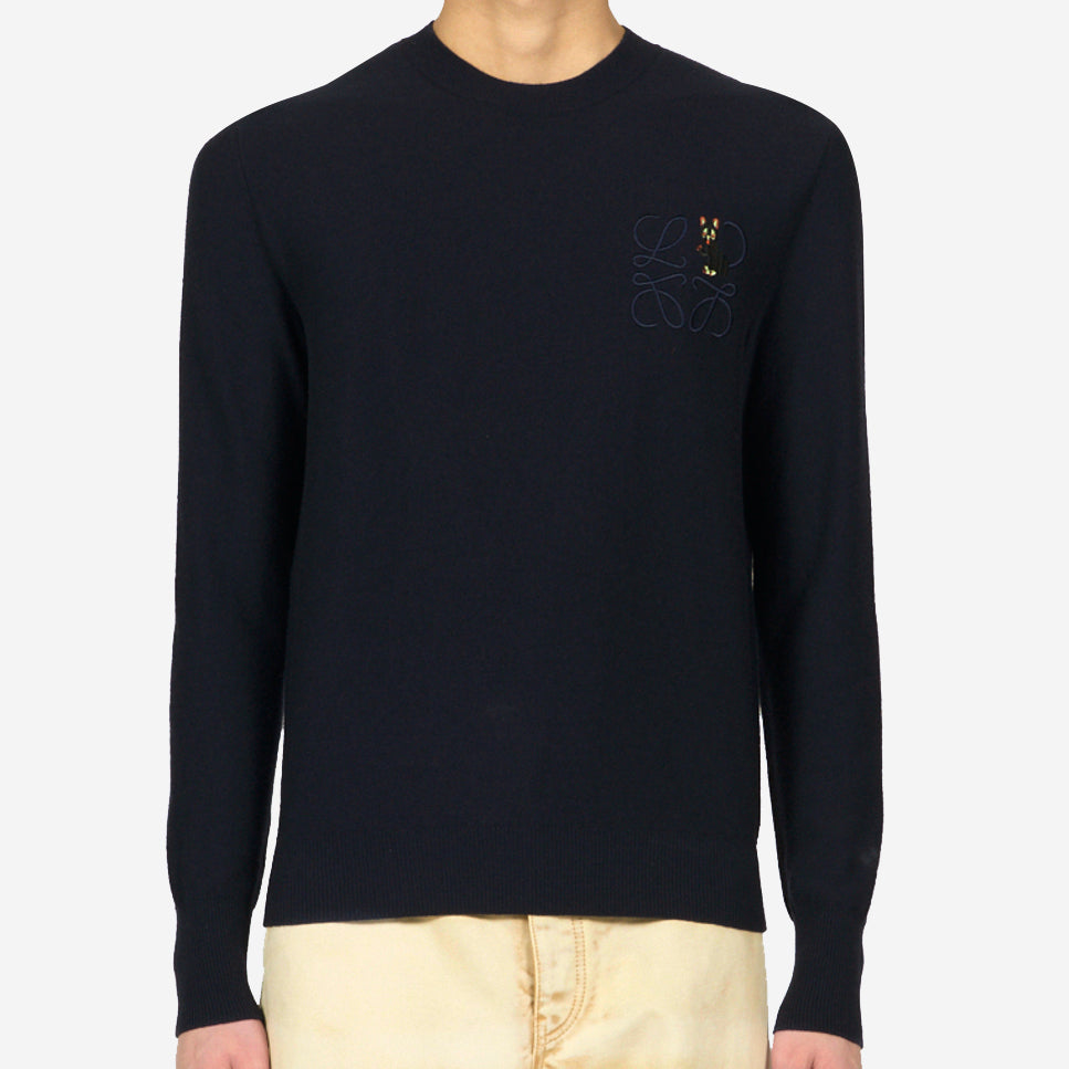 Loewe Cat And Logo Embroidery Knitwear
