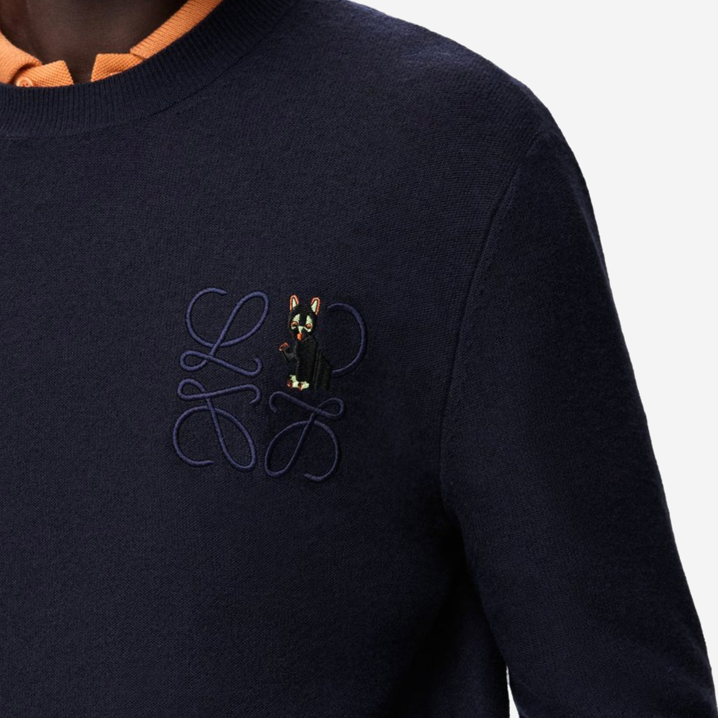Loewe Cat And Anagram Embroidery Knitwear