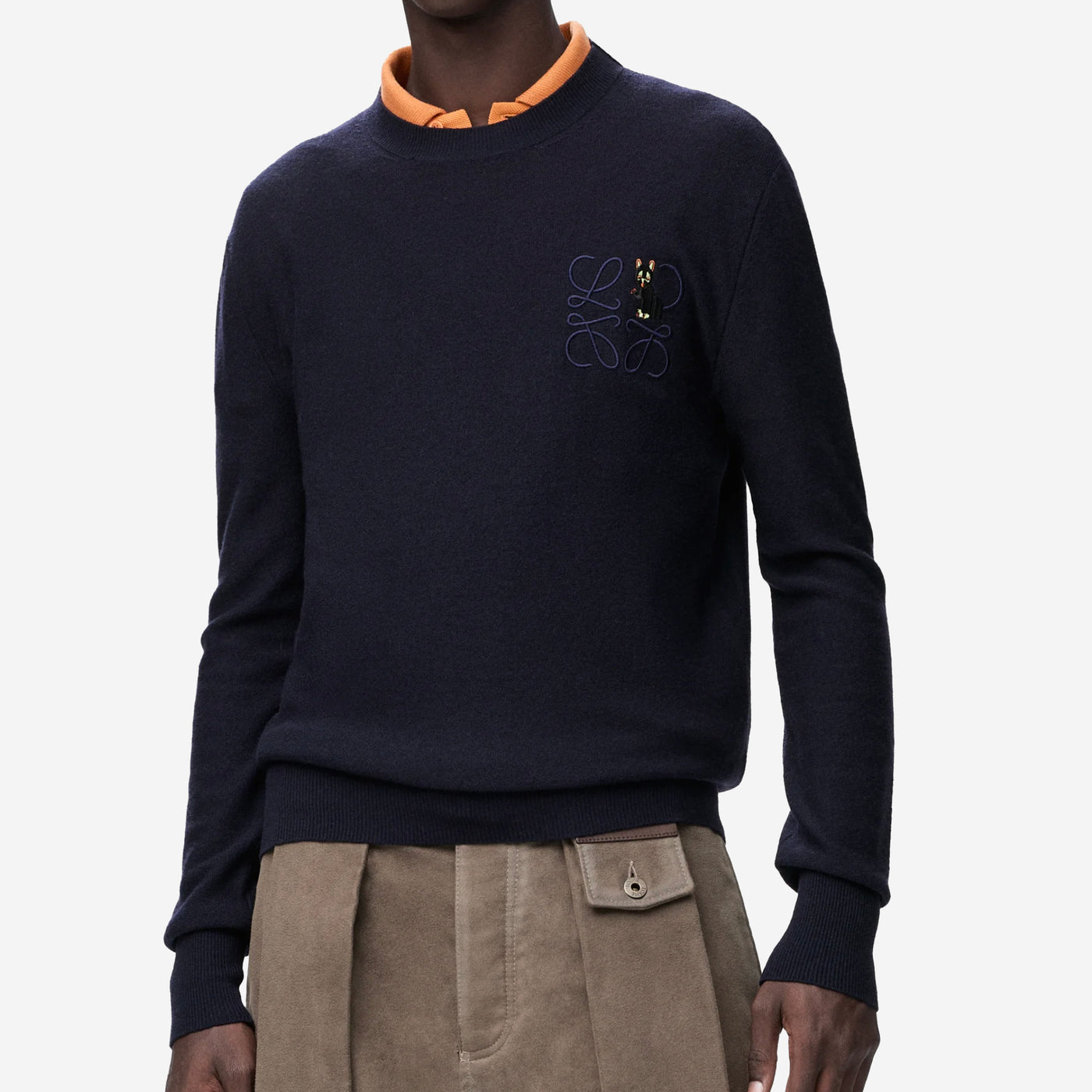 Loewe Cat And Anagram Embroidery Knitwear