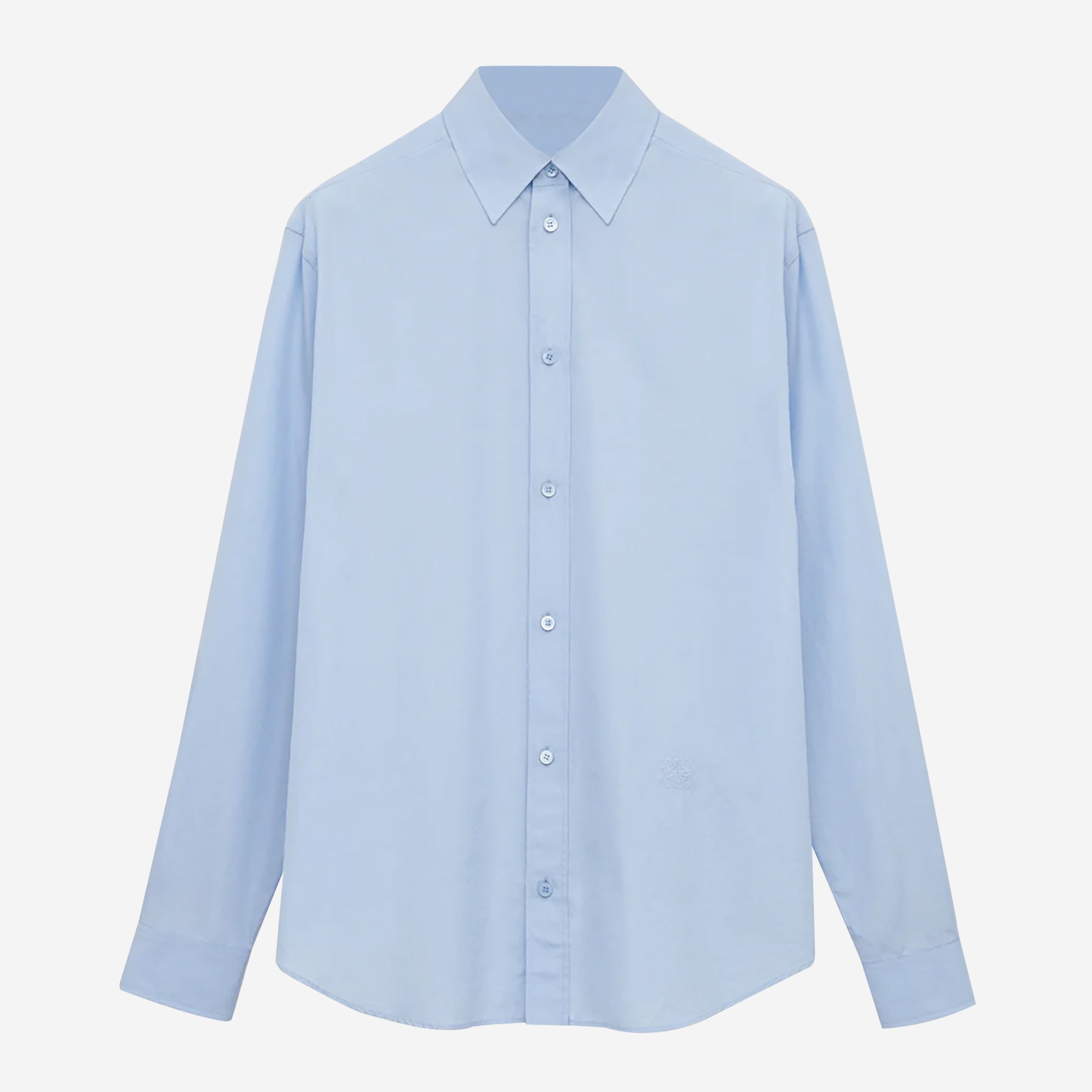 Loewe Embroidered Anagram Lightweight Cotton Poplin Shirt