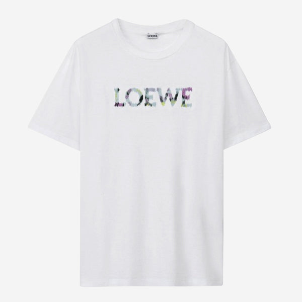 LOEWE ロゴ入り ホワイト Tシャツ L LOEWE 刺繍ロゴ ホワイト Tシャツ - メルカリ