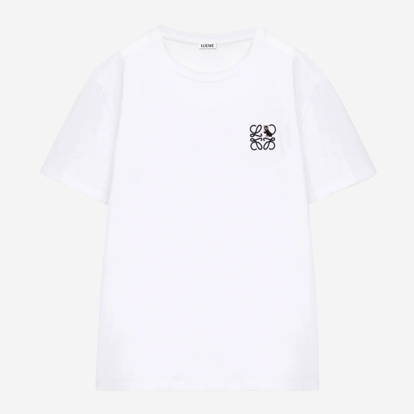 Loewe Anagram Cat And Anagram Embroidery T-Shirt