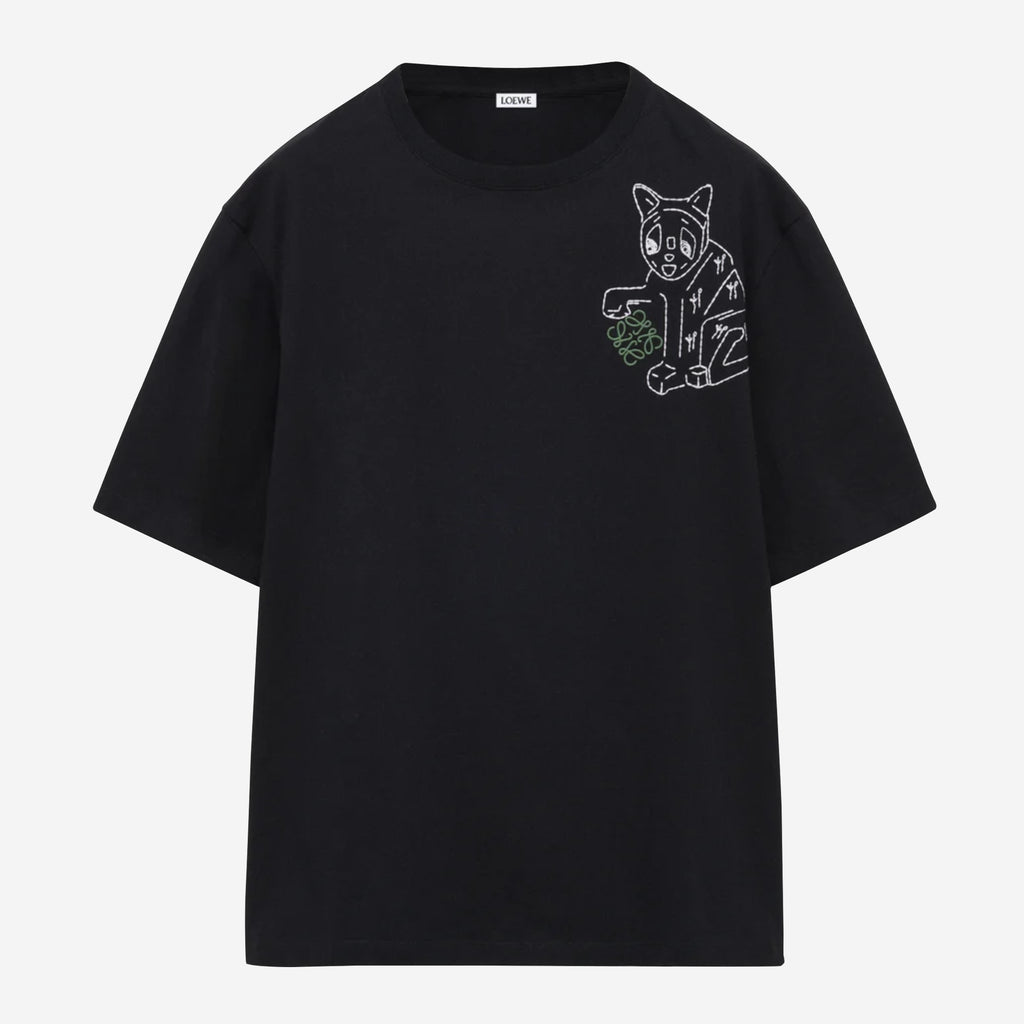 Loewe Anagram Lucky Cat Embroidery T-Shirt – ZAP