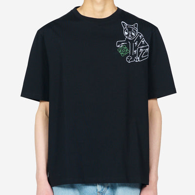Loewe Anagram Lucky Cat Embroidery T-Shirt