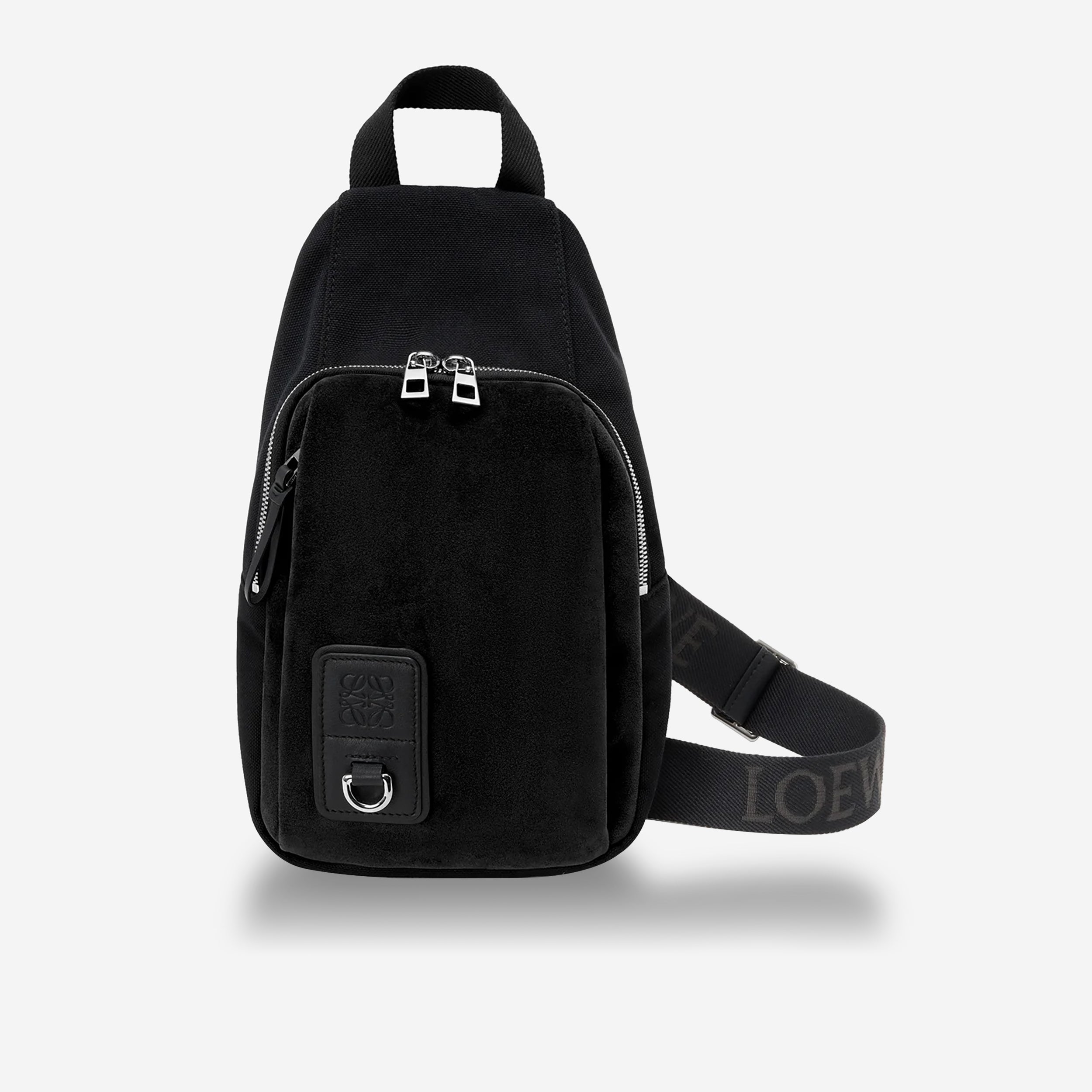 Loewe Canvas And Suede Flex Sling Bag