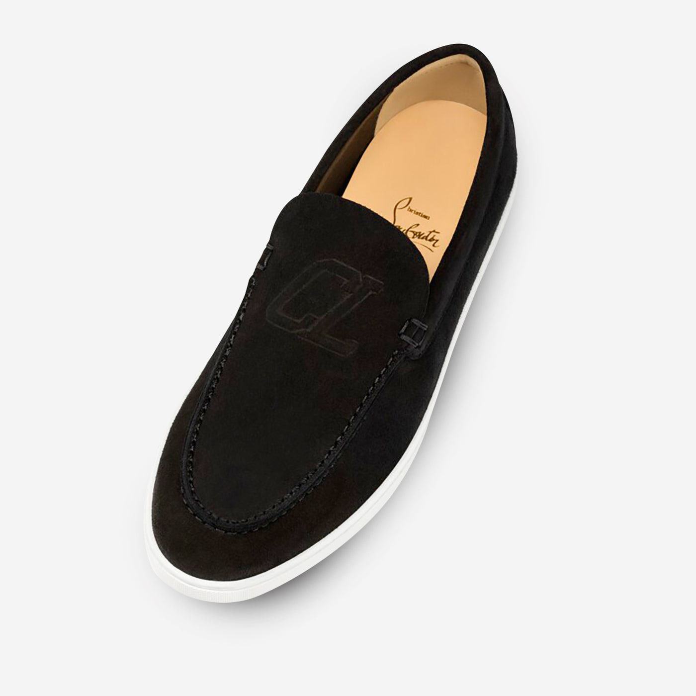 Christian Lauboutin Varsiboat Suede Leather Loafers