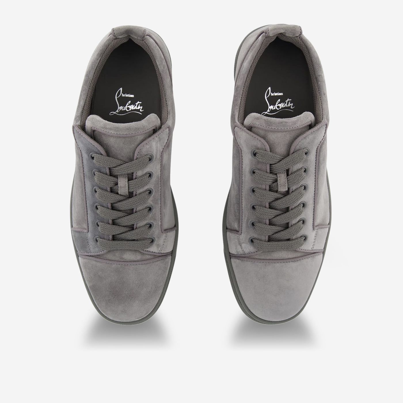 Christian Louboutin Louis Junior Orlato Velours Smoke Grey Sneakers